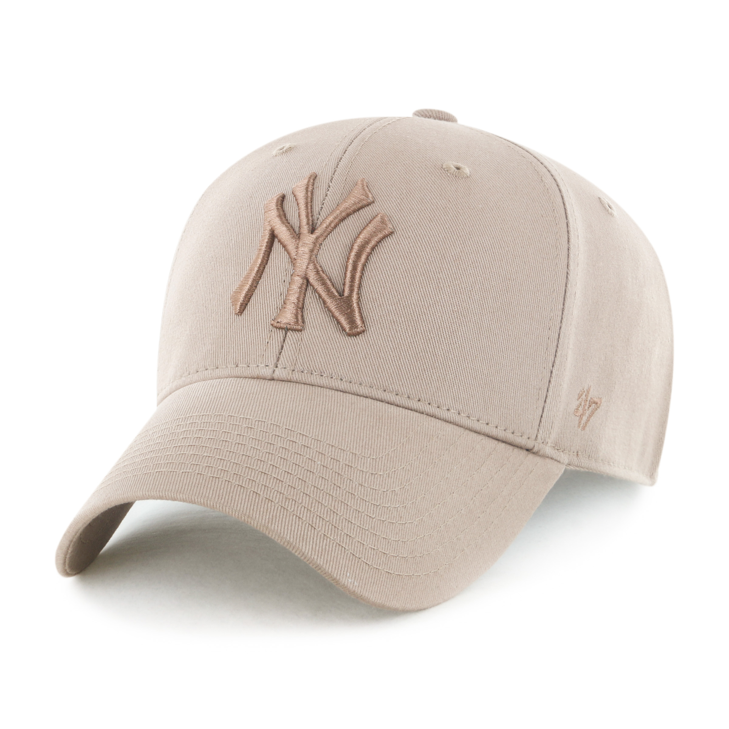 כובע מצחייה 47  מובנה מכותנה צבע חום בהיר NY Yankees